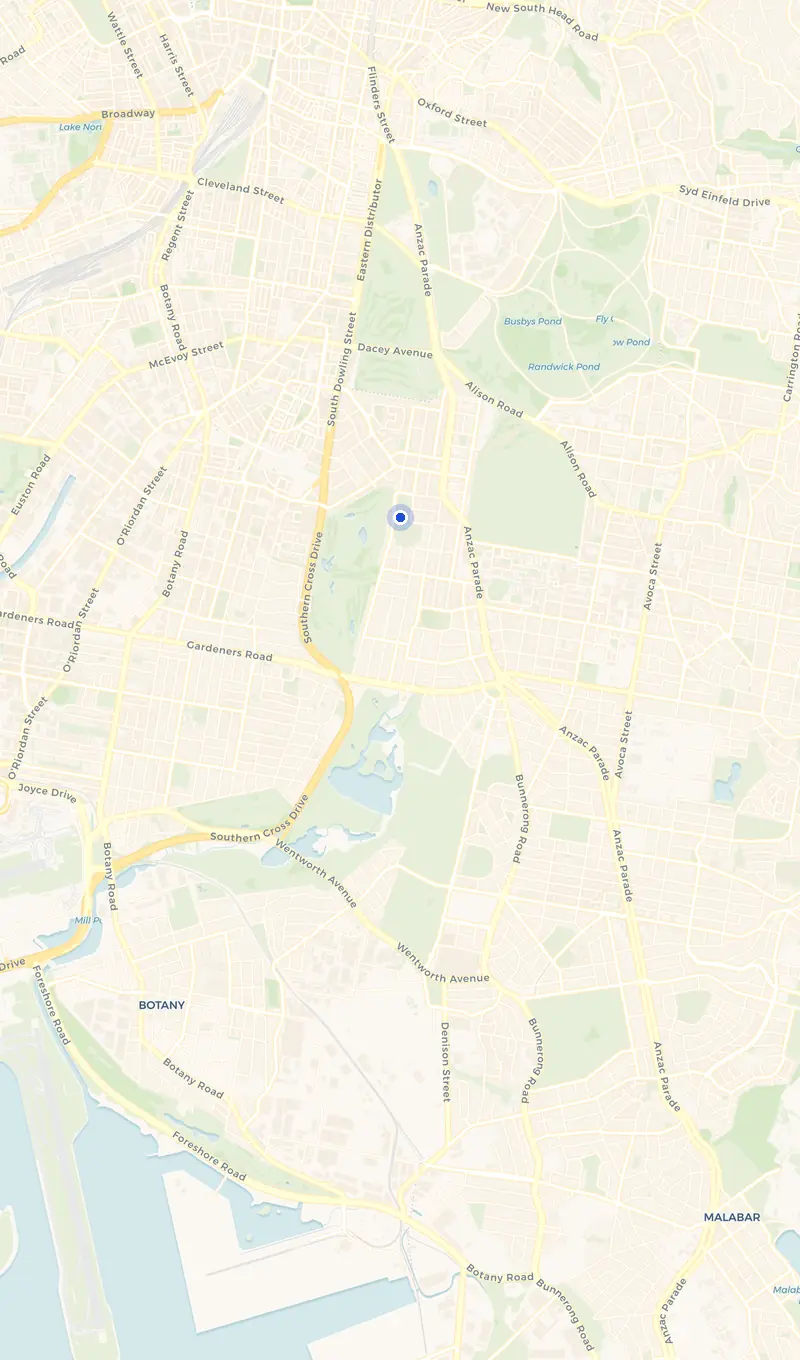 Map of the Kensington service area and the surrounding suburbs we cover.